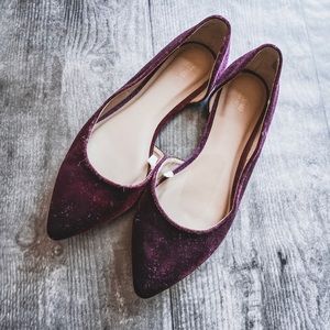 Mossimo Velvet Burgundy Flats Size 9.5